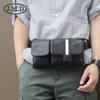 Bolsa de Cintura Personalizada de Couro Genuíno para Homens, Bolsa de Cintura Impermeável com Múltiplos Bolsos, Bolsa para Celular, Bolsa de Cintura Masculina Moderna e Descolada, Bolsa Transversal