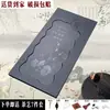 Bandeja de té de piedra negra y dorada, bandeja de té para oficina, mesa de té con juego de té incorporado, juego de té Kung Fu, bandeja de té con sistema de drenaje, juego de té completo