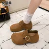 Sapatos Birkenstock genuínos de couro, com sola grossa e que aumentam a altura, para mulheres, novo modelo outono 2026, slip-on de cobertura total, mocassins