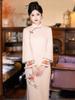 Cheongsam blanco 2024, nuevo otoño e invierno, manga larga, mejorado, joven, elegante, retro, nuevo estilo chino, uso diario.