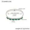 Pulsera Cuadrada de Acero Inoxidable con Piedras de Vidrio de Colores Diseño de Nicho Ins Joyería Moderna Genial Europea y Americana Chapada en Oro de 18K Que No Se Desvanece