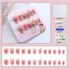 Venta Directa Personalizada de Fábrica Uñas Cortas, Medias y Largas para Manicura, Uñas Portátiles de Fototerapia Hechas a Mano, Pegatinas para Uñas, Estilo de Lujo Accesible 24 Piezas