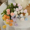 Buquê de flores artificiais de dente-de-leão para decoração de cena, arranjo de crisântemo bola realista de alta qualidade, flores artificiais de arte floral