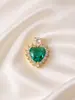 Colgantes de Cobre Chapado en Oro de 18 Quilates con Forma de Corazón en Varios Estilos, Artesanía de Microincrustación, Estilo Fresco y Dulce, Suministro de Accesorios para Joyería DIY