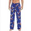 Pantalones de pijama casuales con cordón para hombre y mujer con estampado de dibujos animados para parejas, pantalones caseros personalizables