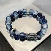 Pulsera de Citrino Brasileño Natural Imitación para Mujer, Piedra Preciosa Natural, Amarillo Violento, Hombres y Mujeres, Transferencia de Fortuna, Pulsera Oscura Amarilla para Pareja