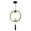 Lustre de sala de chá estilo Zen, pequeno lustre de cabeceira com estética estilo Song, nova luminária de sala de jantar retrô estilo chinês, luminária de ambiente em tecido para casa de temporada