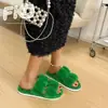 Pantuflas de Piel con Estampado de Leopardo Transfronterizas para Mujer Otoño Nuevo Estilo Francés Suela Plana Cómodas de Celebridad de Internet Hogar Pantuflas de Felpa de Algodón