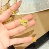 Joias de cobre banhadas a ouro com cor duradoura, colar de borboleta escovada, moda estilo chinês, simples colar ginkgo cabaça clavícula