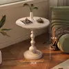 Mesa redonda pequeña, mesita auxiliar de lujo ligero para sofá, mesa de té pequeña para el hogar en la sala de estar, mesa auxiliar, mesa de rincón retro, almacenamiento de noche de hierro forjado, balcón