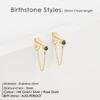Pendientes de Cadena de Acero Inoxidable de Fábrica con Diamantes de Colores, Múltiples Colores Disponibles, Hipoalergénicos, Pendientes que Conservan el Color, Diseño de Nicho