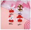 Navidad Vendiendo linda pinza para el pelo de Santa muñeco de nieve pinza de resorte dibujos animados lindos accesorios para la cabeza de vacaciones pinza superior