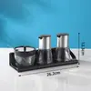 Conjunto de Potes para Condimentos e Pimenta de Aço Inoxidável 304 para Restaurantes Comerciais Garrafa Criativa para Molho de Soja Garrafa para Vinagre para Restaurantes