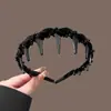 Diadema de Comercio Exterior con Perlas de Lujo Ligero para Mujer, Diadema Exquisita y de Moda de Parte Superior Alta, Diadema Antideslizante Dentada, Sensación de Lujo Ligero al por Mayor