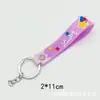 Chaveiro da sorte com estampa de estrela colorida diy cola flexível de pvc corda para chaveiro de carro feito à mão atacado