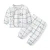 Ropa estilo monje para recién nacidos Ropa de bebé Conjunto de otoño para bebé Ropa interior de algodón puro Tops y pantalones de otoño con cordones para niños y niñas