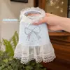 Vestido Princesa para Cão Maltês 0,5kg Roupas para Cachorro Saia Tutu para Cão Pequeno Suspensório Colete Bichon Vestido para Cachorro Estilo Outono