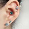 Clavos de Hueso de Oído de Acero de Titanio Diseño de Nicho Zircón Azul Lazo Clavos Cocleares Exquisitos Lujo Ligero Perforación de Oreja Tendencia al por Mayor