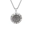 Collar Vintage Ojo de Horus para Hombre, Gargantilla Ojo Estilo Punk de Moda, Colgante Redondo de Plata Tailandesa de Imitación a la Moda