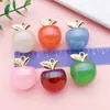 Accesorios de manzana de burbuja coloridos con recubrimiento UV, colgantes de fruta acrílicos, joyería para pulseras y collares DIY al por mayor