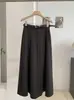 Saia Média Feminina KEKEZOON, Nova Moda Outono Estilo Coreano Saia Longa de Cintura Alta com Cinto, Saia Evasê que Cobre o Quadril 8636