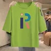 Camiseta de manga tres cuartos para comercio exterior transfronterizo, camiseta casual estampada de corte holgado para mujeres de mediana edad y mayores