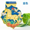 Medalla Metálica de Año Nuevo del Caballo, Caballo con Nubes Propicias, Medalla de Éxito Instantáneo, Medalla de Caballo Galopando sobre Nubes Propicias, Venta Directa de Fábrica y Venta al por Mayor