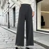 Pantalones de Mujer Miyake Más Vendidos Lujo Ligero Sensación de Alta Gama Estilo Grueso Primavera y Otoño Cintura Elástica Caída Adelgazantes Rectos Casuales para Viajar al Trabajo