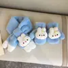 Cachecol Luvas Infantil Outono Inverno Aconchegante Quente Fofo Panda Coelho Desenho Animado Cachecol Bebê Cachecol Pelúcia