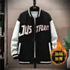 Jaqueta baseball da moda para homens, primavera, outono, inverno 2022, com forro de fleece, tamanho grande, corte solto, jaqueta casual para homens, peça externa da moda