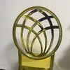 Silla con Respaldo Redondo, Silla de Sol, Silla Redonda Dorada con Respaldo de Castillo para Bodas en Hotel al Aire Libre en Césped, Silla Clásica Europea