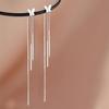 Pendientes de borla con cuentas de mariposa de aguja de plata S925 Pendientes elegantes de Corea del Sur Pendientes simples para mujer coreanos y japoneses venta al por mayor
