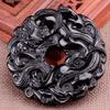 Colgante de Obsidiana Auspicioso Ruyi Guanyin Buda Colgante de Pixiu Negro Jade Jade Regalo de Conferencia Jadeíta