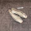 Zapatos de Ballet Planos, Zapatos Planos de Seda para Mujer, Uva de Gama Alta Mom Punta Redonda Boca Baja Lazo, Mostrando Pies Pequeños