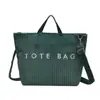 Bolsa Cruzada de Pana Casual de Verano 2026 para Mujer Nueva de Moda Gran Capacidad Bolso de Hombro Relajado para Mujer
