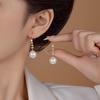 Pendientes de perlas de nicho retro exquisitos para mujer, estilo francés, largos y elegantes, nuevos pendientes de lujo explosivos y ligeros 2024