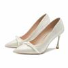 Zapatos de tacón de aguja con hebilla de perla y tacones altos para mujer 2024, zapatos de dama de honor franceses, zapatos de boda nupciales, sensación de uso diario