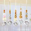Decoraciones para Árbol de Navidad, Bolas de Madera con Cuentas, Bolas de Hilo, Atrapasoles, Adornos Colgantes para Coche, Cuentas de Colores Mixtos, Suministro Transfronterizo