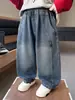 Calça Jeans Jeans Masculina para Primavera e Outono, Estilo Coreano, Calça Casual Elegante e Moderna para Crianças, Novidade 2026 Calças Longas da Moda para Bebês