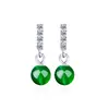 Aretes de botón de plata esterlina 925 de fresa de cristal con cuatro diamantes, piedra natural, aretes de cristal rosa, aretes simples retro, joyería pequeña, lote mixto