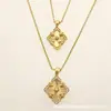 Buccellati Versão Alta Trevo de Quatro Folhas Médio Dupla Face Usável V Ouro Luxo Acessível Colar Corrente da Clavícula Feminina Venda Direta de Fábrica