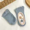 Calcetines Especiales para Yoga Pilates Cortos Transpirables Antideslizantes de Cinco Dedos Verano Sin Talón Calcetines Profesionales Deportivos de Fitness para Piso