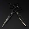Tijeras de pelo personalizadas negras de 6.0 pulgadas Tijeras de barbero tijeras planas tijeras para flequillo tijeras de dientes tijeras entresacadoras