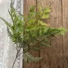 Pico de bambu de galho alto céu estrelado dente-de-leão verde escuro verde claro estilo floresta celebração de casamento decoração marcador de corredor arranjo de flores teto alto material de folha