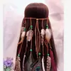 Diadema India con Plumas Transfronteriza Diadema Bohemio Europeo y Americano de Pavo Real Estilo Étnico para Vacaciones en la Costa Joyería de Cabeza de Tíbet