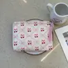 Bolsa Cosmética Linda Azul Caricatura Mini Billetera Algodón Puro Bolsa Pequeña de Tela Auriculares Lápiz Labial Bolsa de Almacenamiento Portátil