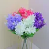 Simulación 5 tenedores jacinto lavanda flor artificial partición de casa restaurante flor flor guía de boda fábrica de flores al por mayor