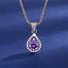 Xiaohongshu Kuaishou Douyin Influencer En Vivo Collar Chapado en Plata Piedra de Alto Carbono Diamante Cuadrado Lágrima Forma de Pera Colgante para Mujer Venta al por Mayor
