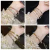 Pulsera de Acero de Titanio que No se Desvanece para Mujer, Galvanizado al Vacío de 18K, Pulsera con Cierre de Moda Versátil, Joyería Transfronteriza