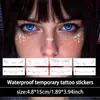 Tatuagens adesivas de Halloween com estampagem a quente maquiagem para os olhos teia de aranha lua morcego abóbora chapéu de bruxo rosto de fantasma adesivos maquiagem